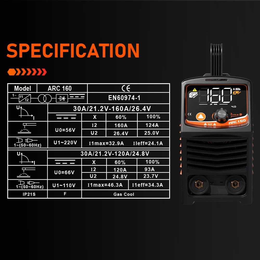 FEIFANKE ARC160 MIG MMA Welders Carbon Manual Welding Multipurpose IGBT Direct Current Inverter Welders Tools 4