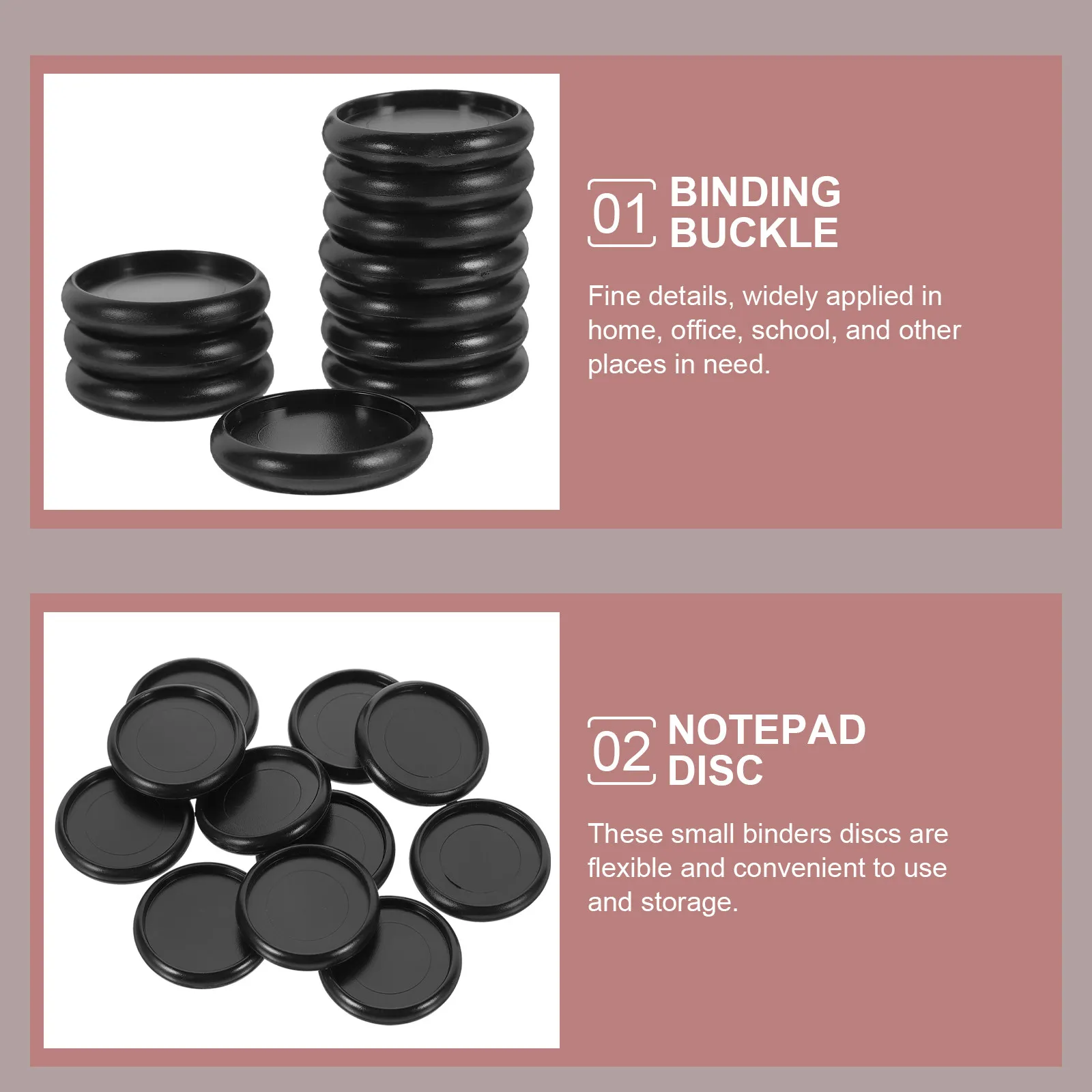 44개 플라스틱 바인더 링 프리미엄 ABS 디스크바운드 확장 디스크 가정 및 사무실용 유연하고 간편한 보관 루즈리프 바인더 디스크