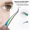 Colorful Curved Tip Eyelashes Tweezers Stainless Steel Precision Eyelash Grafting Tweezers Eye Makeup Eyelash Extension Tweezers 4