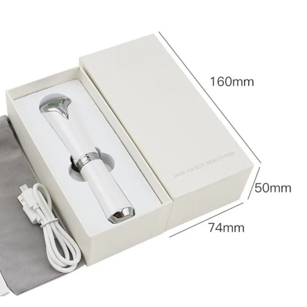 Nuovo strumento per il massaggio degli occhi tenuto in mano con riscaldamento a vibrazione dell'asta della penna elettrica B Presentata la giada colorata_voghion.com