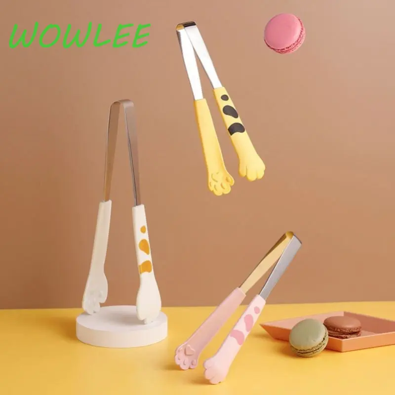 

Cute Cat Paw Shape Food Tongs Cute Cartoon Meal Tongs Stainless Steel Barbecue Tongs Sandwich Baking Clip Kitchen Gadgets