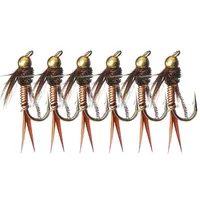 6Pcs Fly Fishing Lure Insects Different Mixed Styles Flies Fishing For Trout Nymph Dry Flies 5