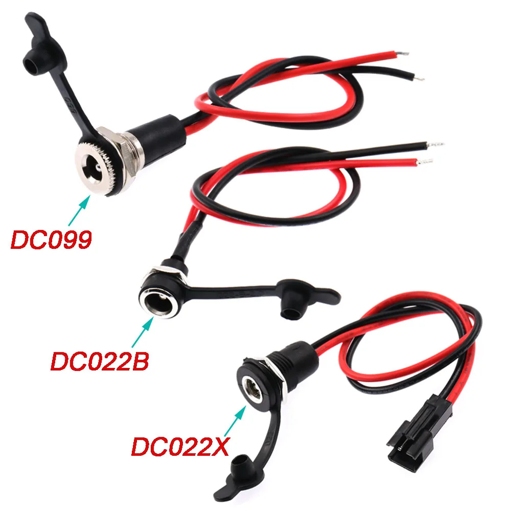 

1/5/10Pcs DC099/DC022B/DC022X Battery DC Power Plug Connector With Welding Wire And Waterproof Case for DIY 5.5x2.5mm 5.5x2.1mm