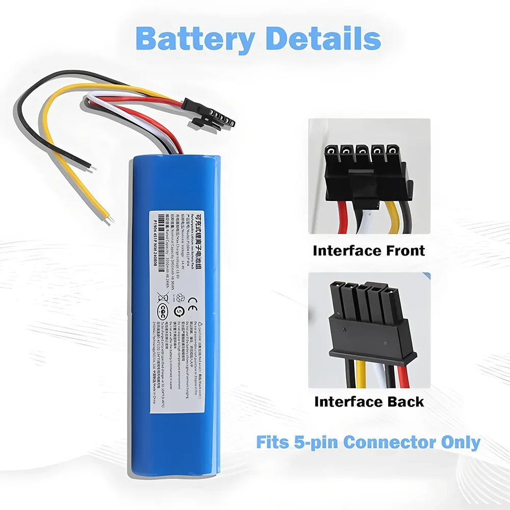 Robot Vacuum Cleaner Battery Pack Replacement Accessories for CECOTEC CONGA 3090 14.4 V 12800 mAh 3091 3092 2090 1690 1890