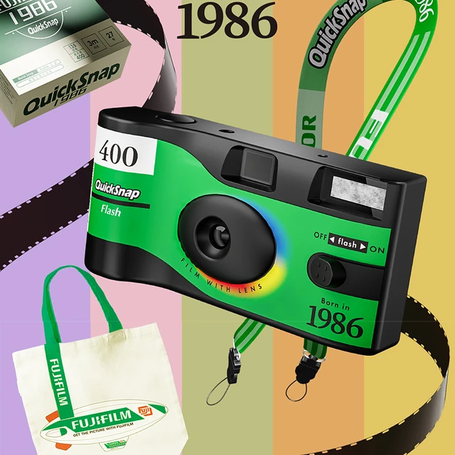 Fujifilm QuickSnap 1986 Disposable Film Camera Gift Box Set