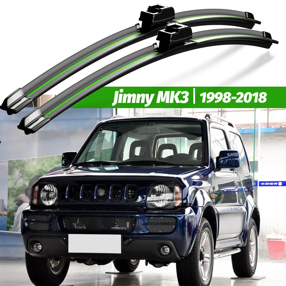 Scheibenwischer LHD Frontwischerblätter für Suzuki Jimny MK3 1998–2018 Windschutzscheibe Windschutzscheibe Fensterbürste 18 Zoll + 16 Zoll Zubehör