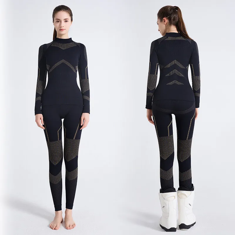 Women Girl Skiing Underwear Set Fitness Thermal Gym Ski Snowboarding Hiking Jogging Sport Running Yoga Exercise Suit Long Johns 5