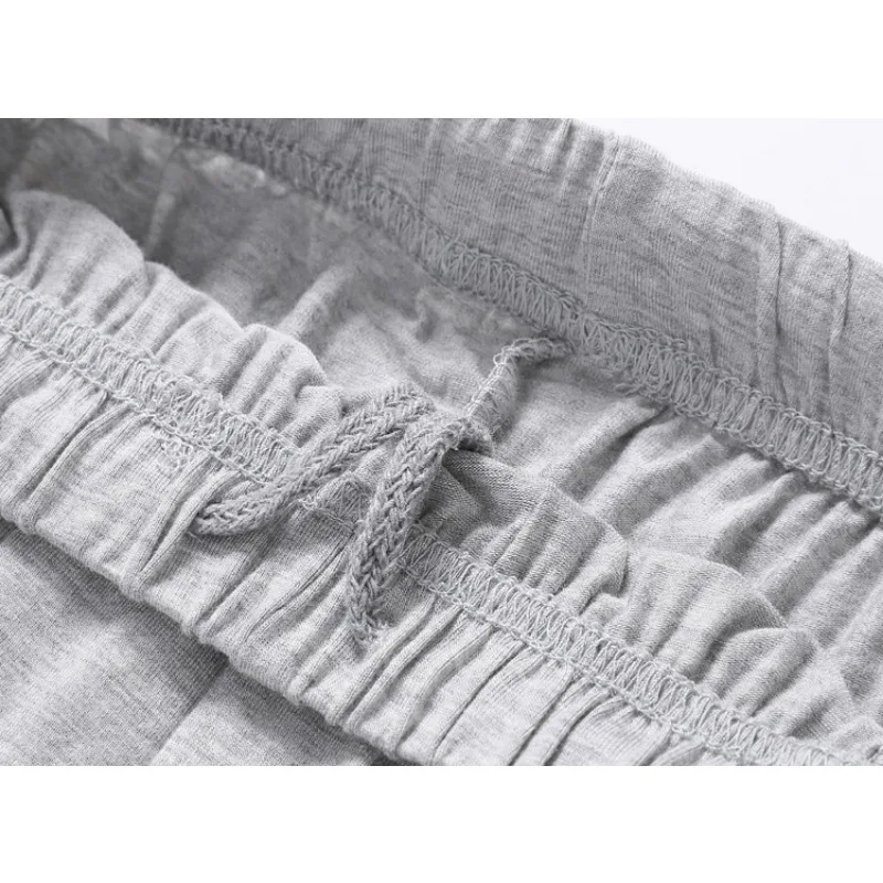 Sleeping Pants Thin Men Pajamas Loungewear Trouser Lounge Pants Big Size Solid Elastic Waist Loose Bottoms Lounge Wear New