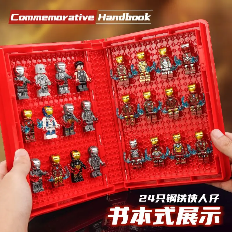 

Marvel Iron Man children's boys new creative animation puzzle assembled building blocks doll toy book commemorative manual gift