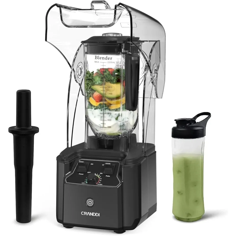 

2200 Watt Quiet Professional Countertop Blender, Built-in Pulse & 15-speeds Control,Commercial and Home, K90 Grey