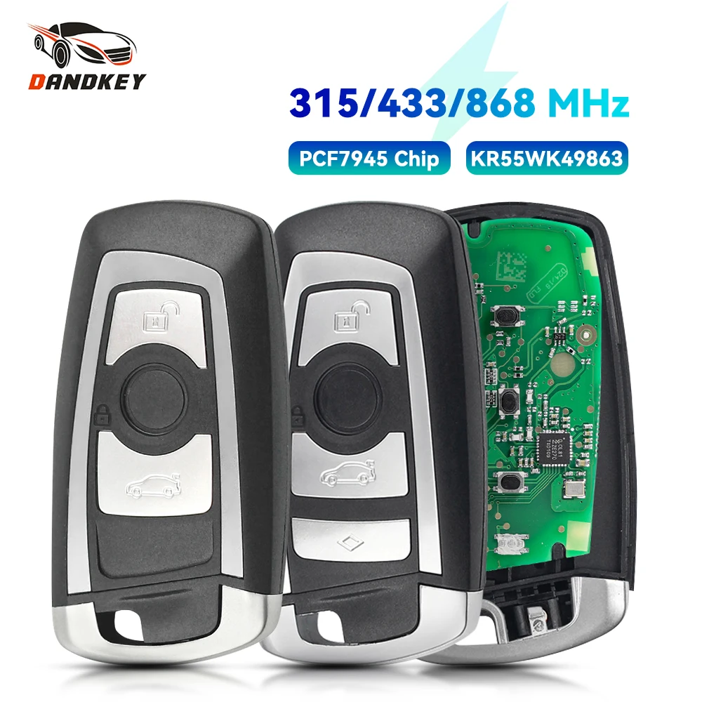 Dandkey 315/433/868 МГц 2/3BTN умный дистанционный ключ KeylessGo для BMW 3 5 7 серии 2009-2016 CAS4 F система Fob KR55WK49863 pcf7945