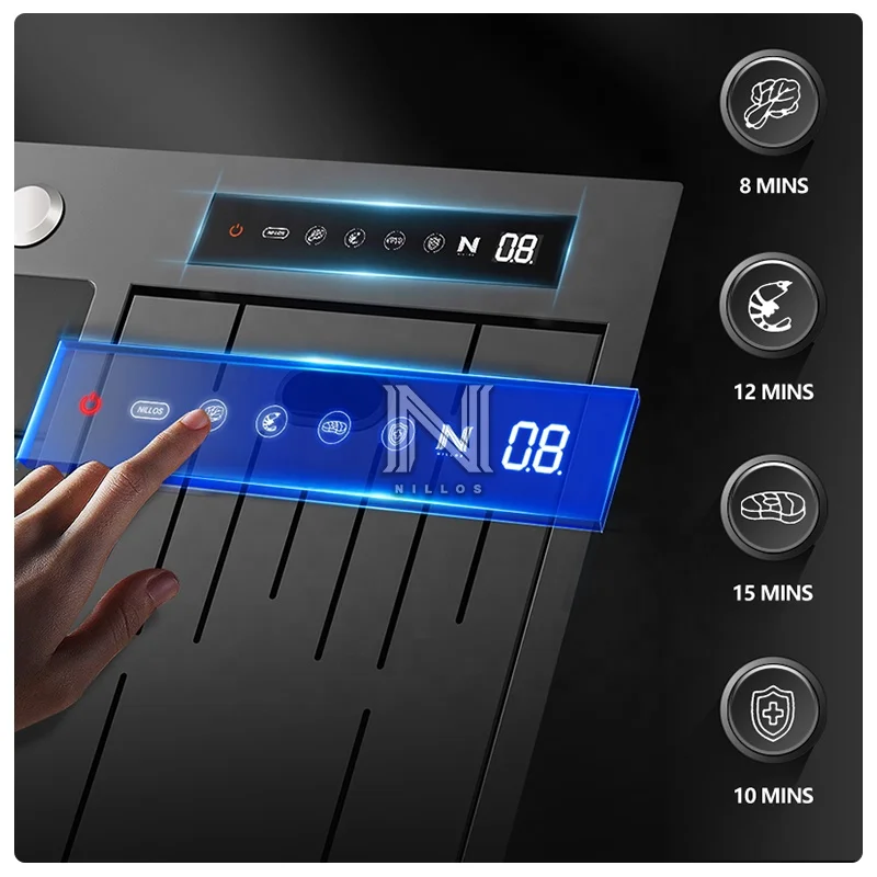 8448 Digital Display Touchscreen Pull Out Fregadero Double Bowl Stainless Steel Smart Waterfall Kitchen Sink With Dishwasher 3