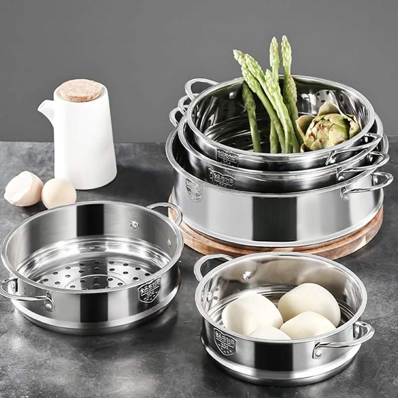 304 Stainless Steel Food Steamer For Dumplings With Double Ear Steaming