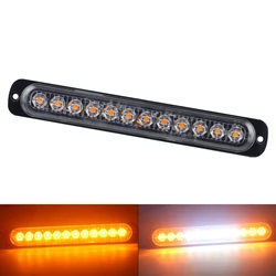 LED Strobe Flash Light Bar - Emergency Flashing Side Marker with 12 Bright LED Lights (Red - Blue - Red)