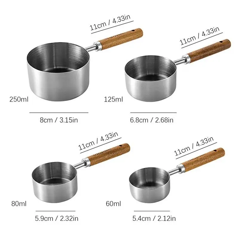 Measuring Cups Set Advanced Plating Process 4pcs Stackable