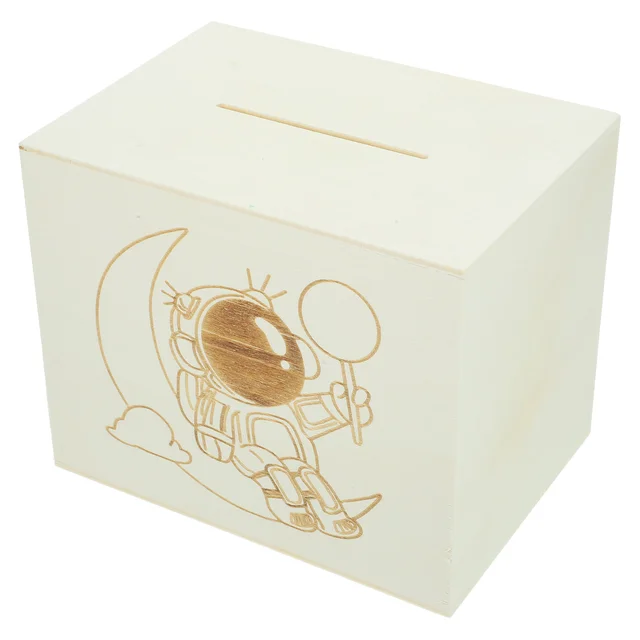 Fa Rajzfilm Űrhajós Malacka Bank Mentő Doboz Asztal Csak Megmenti A Piggy Bankot - Image 4