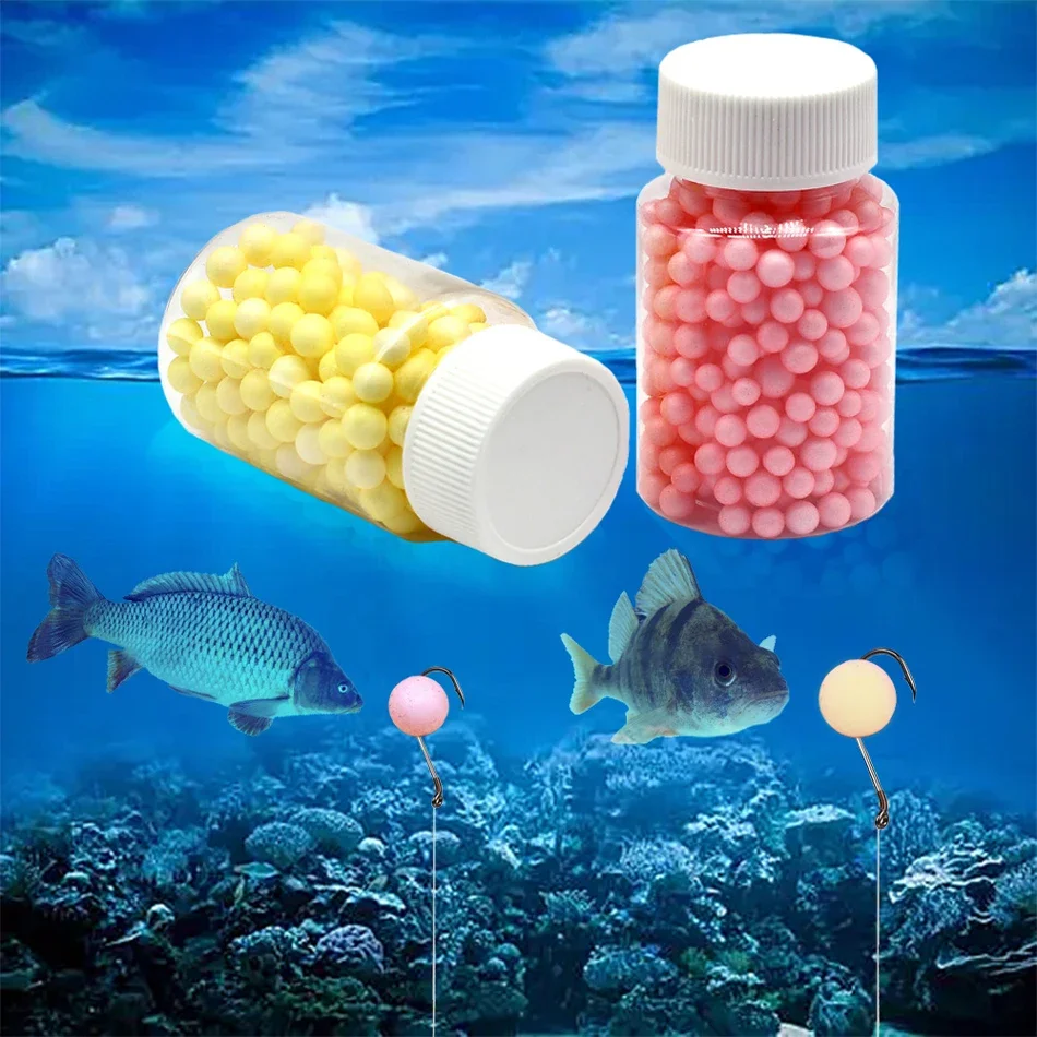 Description Picture 2 of itemMNFT 2Bottled Carp Fishing Floats Floating Water Ball Baits Meaty and Fruitacid Buoyant Particles Soft Bead Popup Fishing Bait