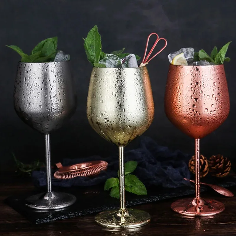 

500ml Stainless Steel Wine Glass Creative Metal Wine Glass Cocktail Goblet Red Wine Glass Champagne Cup For Home Bar Restaurant