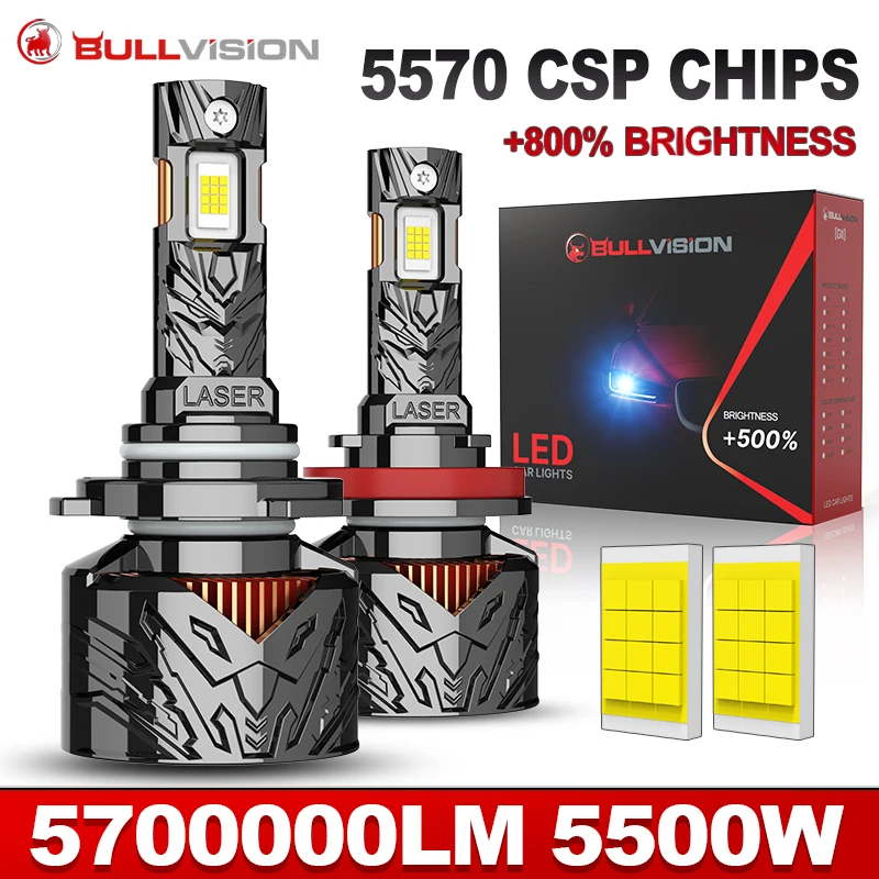 Bullvision Bullvision 5500W H1 H4 H7 LED Canbus H8 H11 9005 HB3 9006 HB4 9012 Hir2 ...