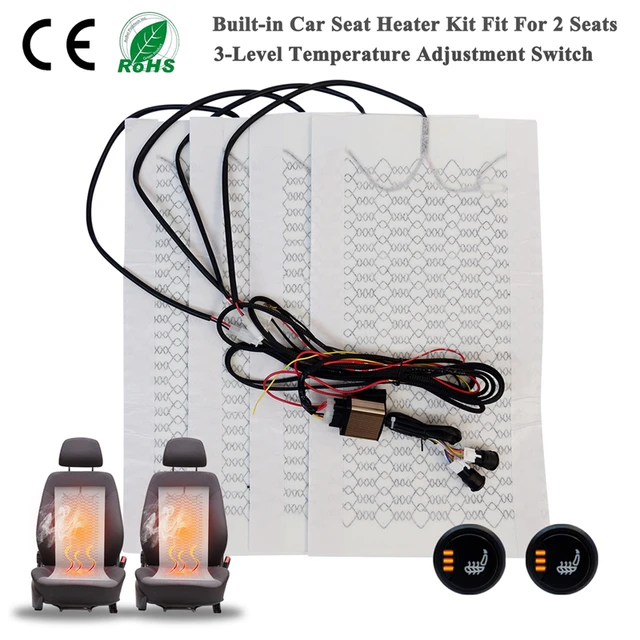 Auto Seat Heater Kit Hi/Lo Setting 1 Seat Pads 1 Round Switch Seat Heater  Pads Heated Seat Kit - AliExpress