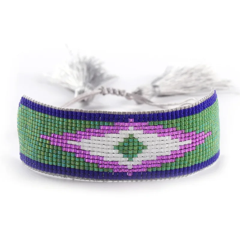 

Браслет ручной работы из бисера, Универсальный Регулируемый в ретро стиле с бусинами, в богемном стиле, в стиле унисекс, с рисовым шариком