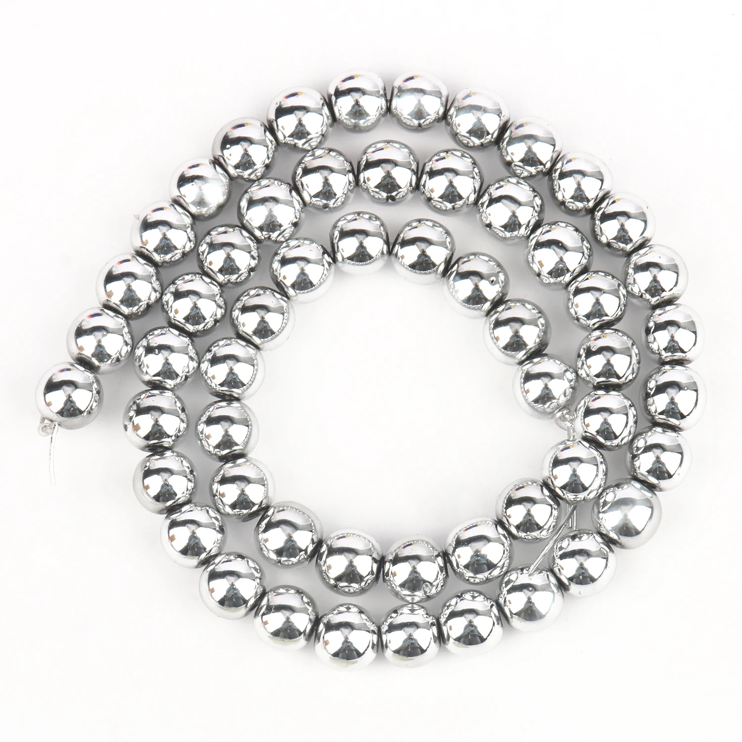 Elegant Silver-Gold Hematite Natural Stone Beads for DIY Jewelry and Accessories, 15'' Strand, 2-10mm