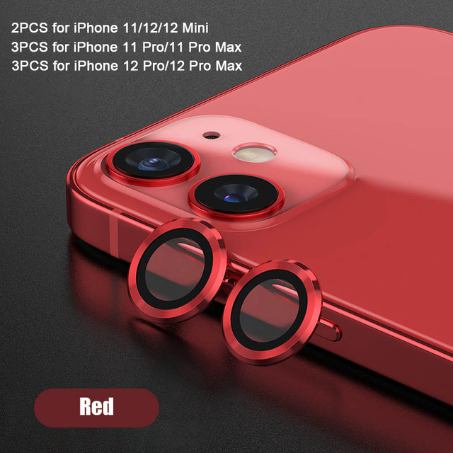Metal Ring Tempered Glass for iPhone 13 11 12 Mini  Camera Lens Screen Protector for iPhone 12 Pro Max Protective Cover