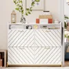 Shoe Cabinet for Entryway,Slim Hidden Shoe Cabinet Storage with 4 Flip Drawer,Large Shoe Rack Organizer Cabinet with Open Storag 5