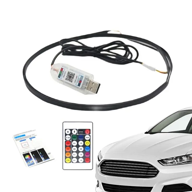 

110 см телефон, центральная консоль автомобиля, атмосферный свет с USB-кабелем, дистанционное управление музыкой, световые полосы со звуковой активацией