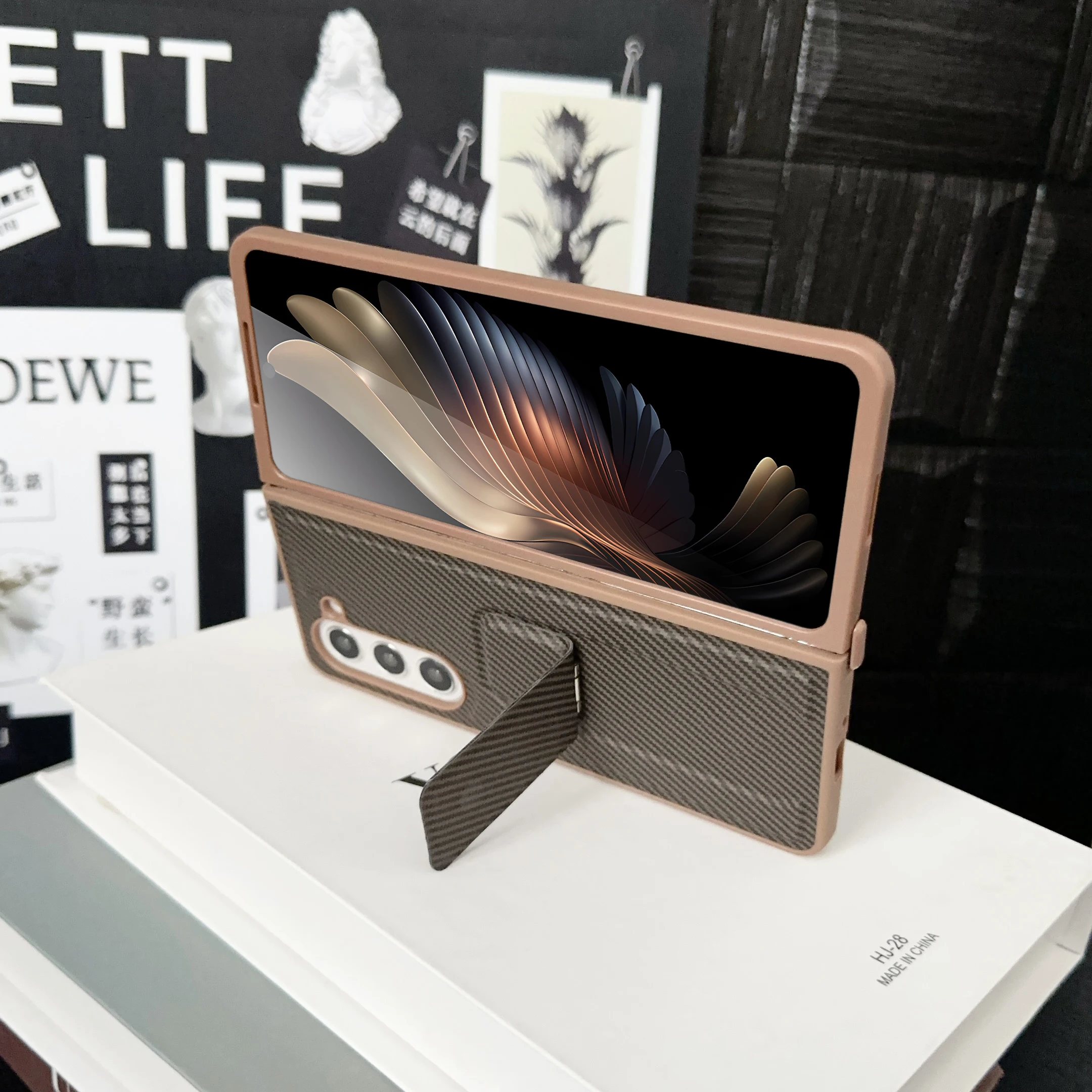 For Samsung Galaxy Fold 3 4 5 6 Luxury Business Man Stand Holder Phone Case Cover_voghion.com