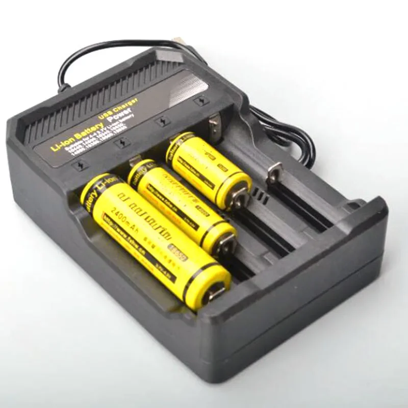 

4 Slots 5V 2A USB ports 14500 16340 18350 18650 Li-ion Battery wall Charger charging power adapter Lithium-ion Charging plug C1