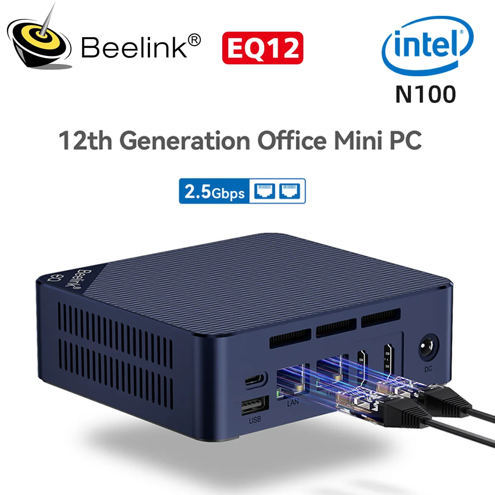 Beelink Mini PC Intel 12th Gen N95 (up to 3.4GHz), 8GB DDR4 256GB PCle SSD  Mini Computer, Mini S12 PC Support 4K@60Hz, Dual Display, WiFi5, BT4.2