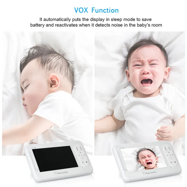 4.3Inch Screen Temperature Monitoring Feeding Alarm Intercom Baby Monitor Night Vision BabySitter Camera 1