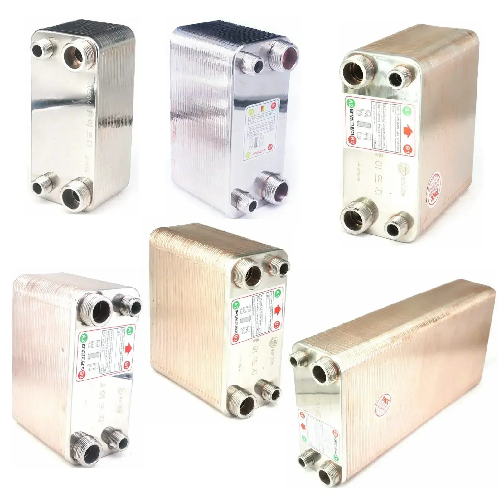 24/32/38/50/60/80/100/120 Plates Wort Chiller Cooler Heat Exchanger 304 Stainless Steel Home Brew Beer Wine Making