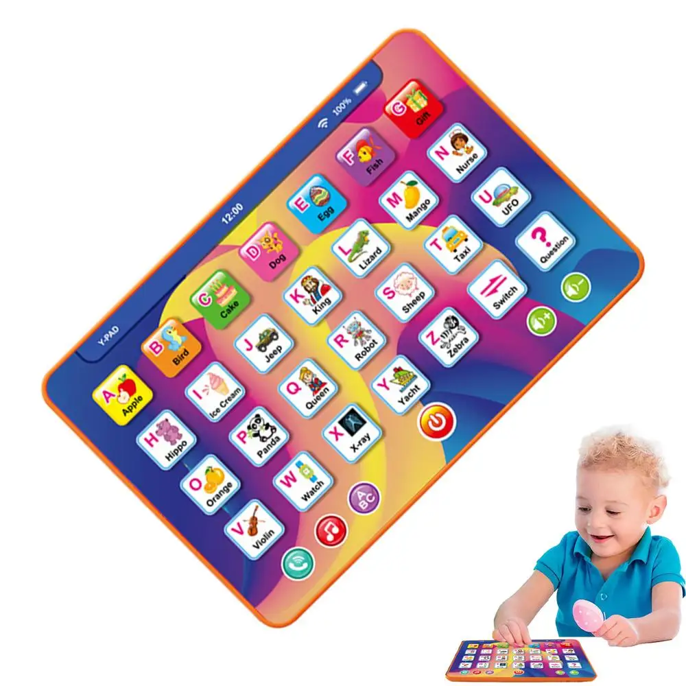 Childrens Learning Tablet 7-Inch Kids Smart Pad Ergonomic Alphabet Learning Preschool Learning Activities Touch & Learn Tablet