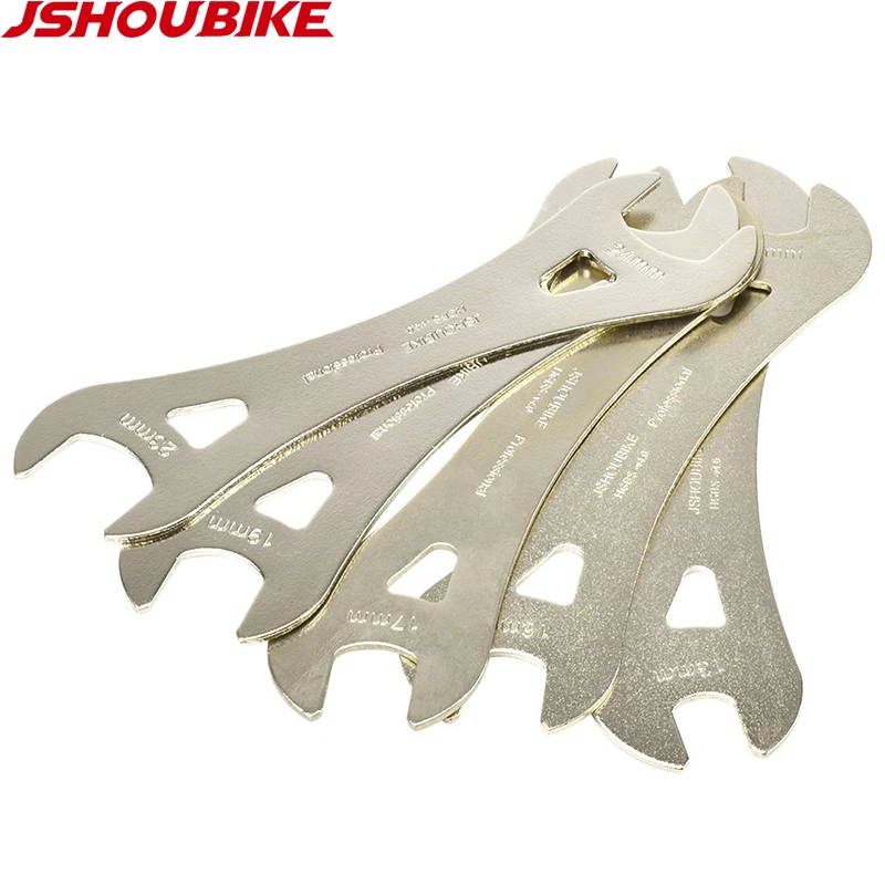 JSHOU BIKE Head Open End Axle Hub Cone Wrench 13 to 24mm High Carbon Steel Bicycle Removal Repair Tool