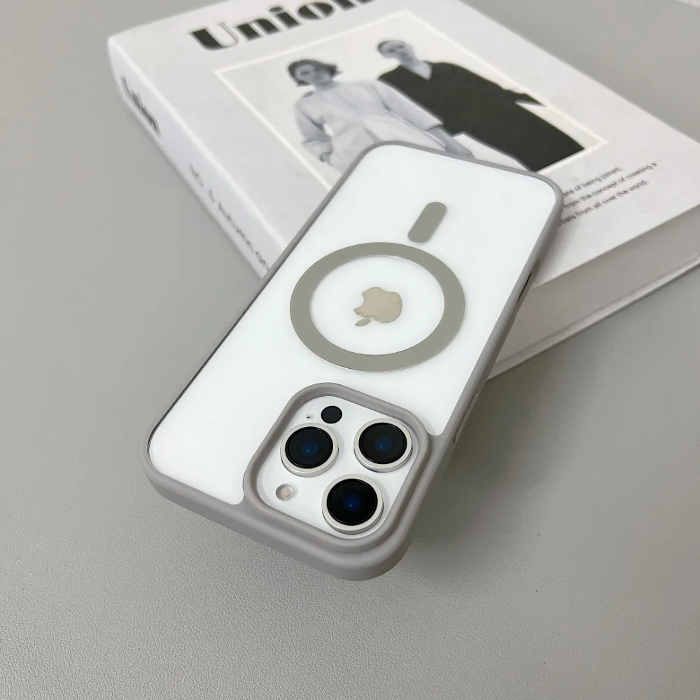 Luxury Transparent Magnetic Protective Phone Case with Clear Cover