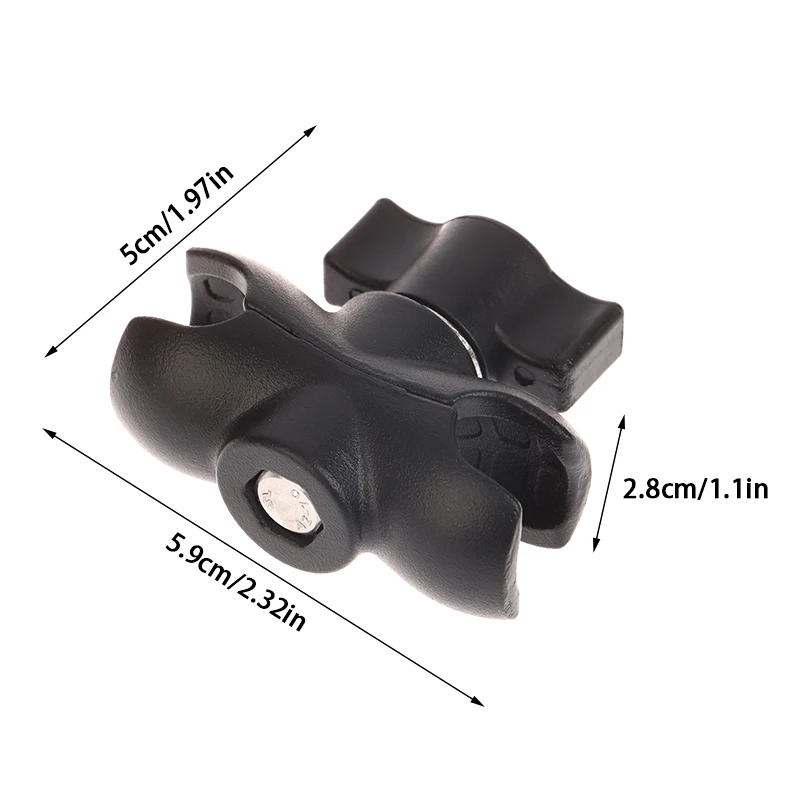 [H]5.5CM 알루미늄 합금 더블 소켓 암 볼 헤드 홀더 마운트 클램프 자전거 오토바이 카메라 연장 암