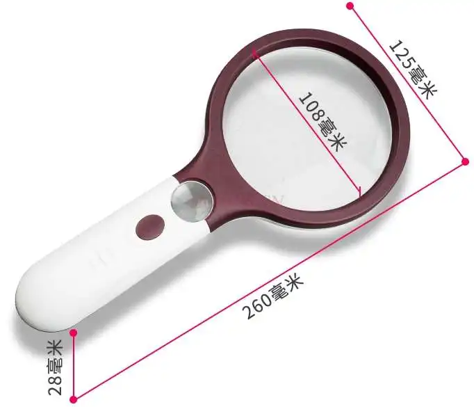 

magnifying equipment 30 times hand-held magnifying glass for the elderly with led lights for reading and reading newspapers