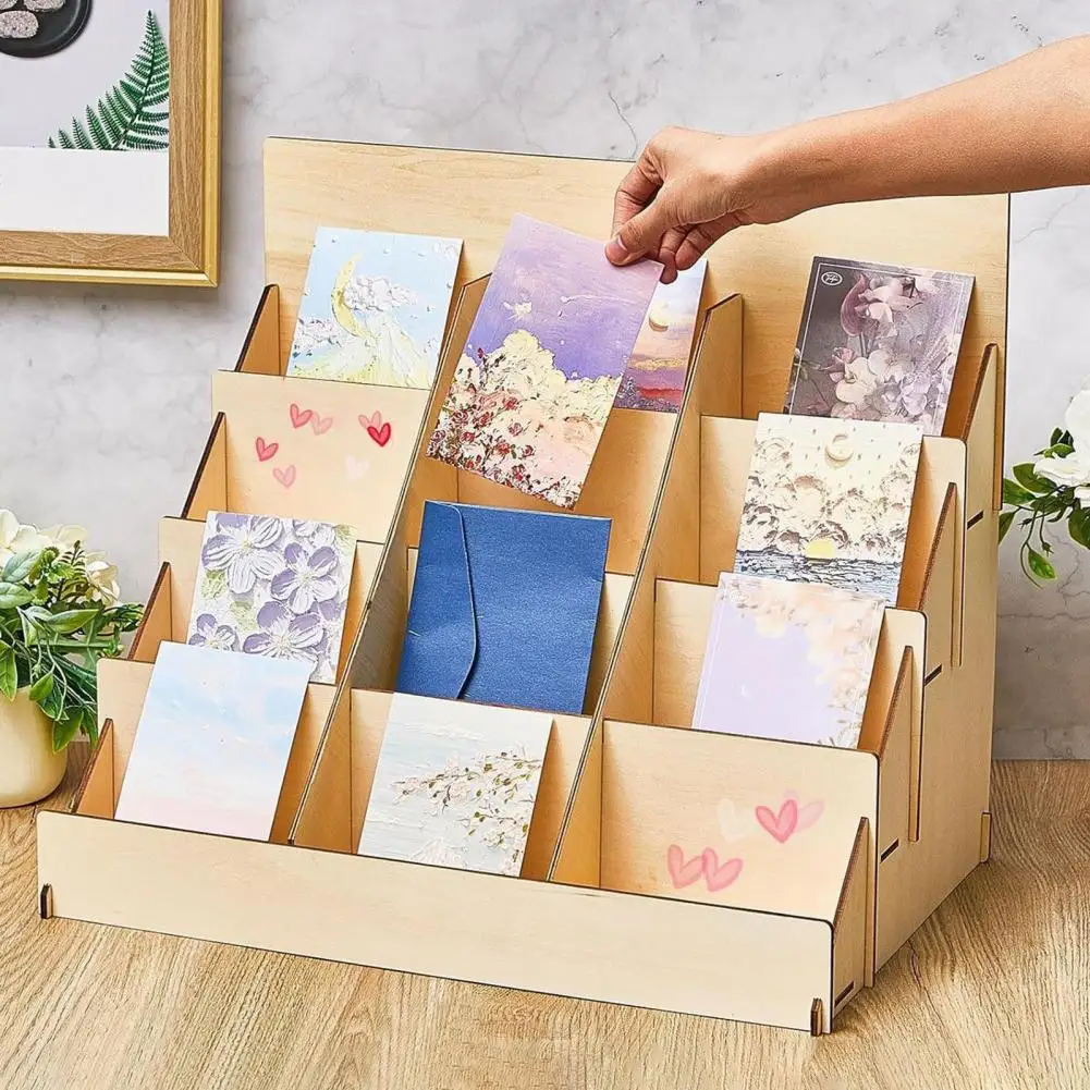 Multi-functional Display Stand Multi-functional Greeting Card Display Stand with 4 Layers for Strong Load-bearing Storage Photo