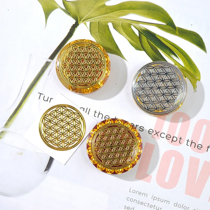 3D Stickers 3D Wall Stickers 6PCS/Lot Flower of Life Copper Energy Stickers Phone Case Sticker Crafts DIY Jewelry Making