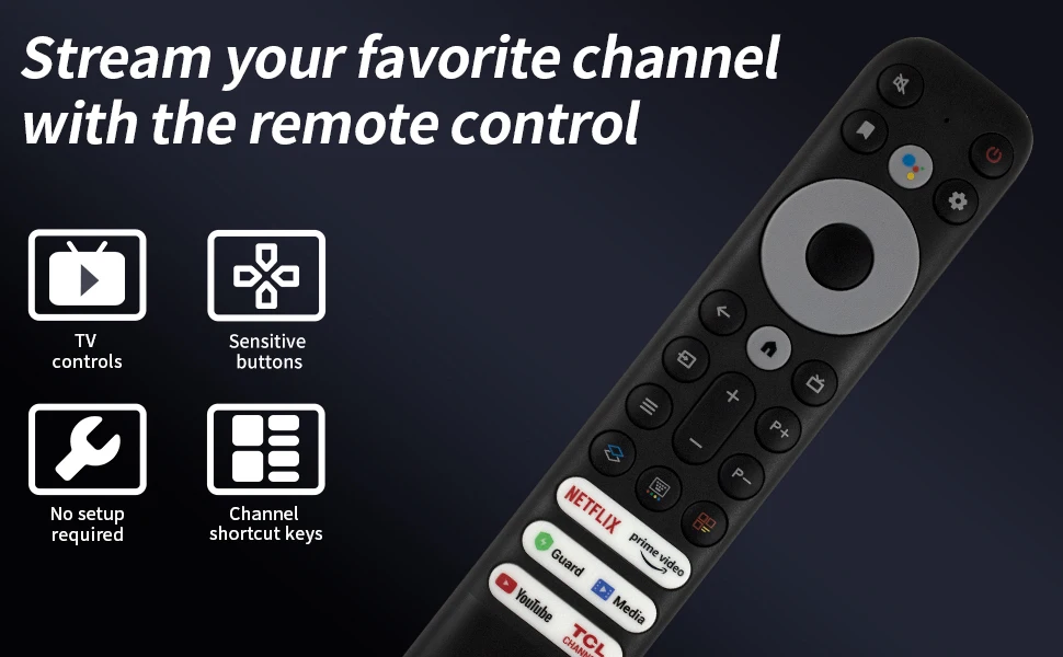 7pcs VL12 Replacement Remote Control for TCL Mini-LED QLED 4K UHD Smart Android TV (No Voice Function) 2