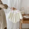 6722 Baby Clothes 2025 Spring and Autumn New Baby Girl's One Piece Clothes Polka Dot Cute Baby Girl's Climbing Clothes