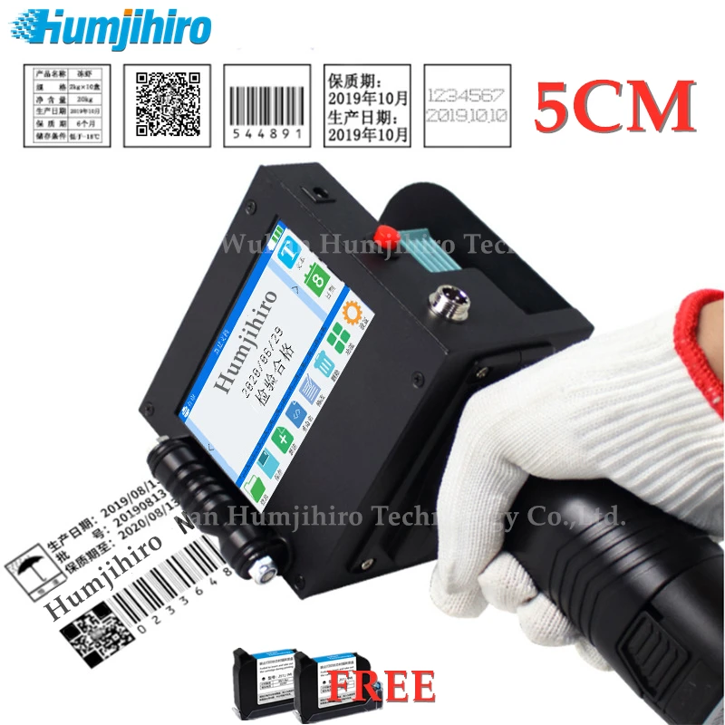 

Карманный струйный принтер HUMJIHIRO 50 мм, переменный QR штрих-код с датой и номером логотипа, Дата истечения срока годности, мобильный термоструйный принтер