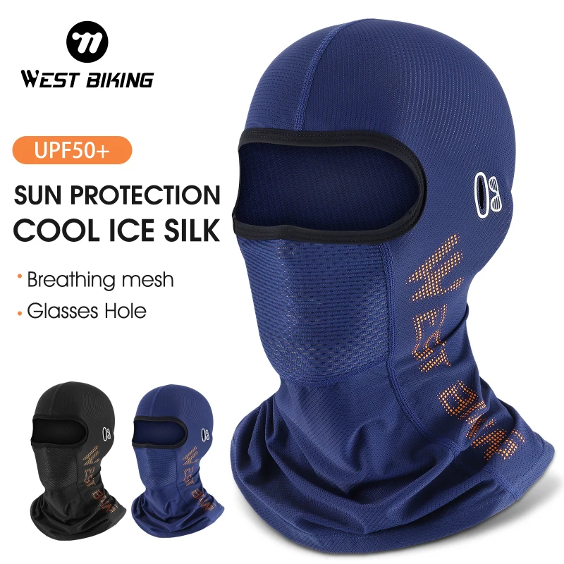 

WEST BIKING Balaclava Face Cover Summer Ice Silk Cooling Headwaer Neck Gaiter UV Protector Motorcycle Scarf Cap for Men Women
