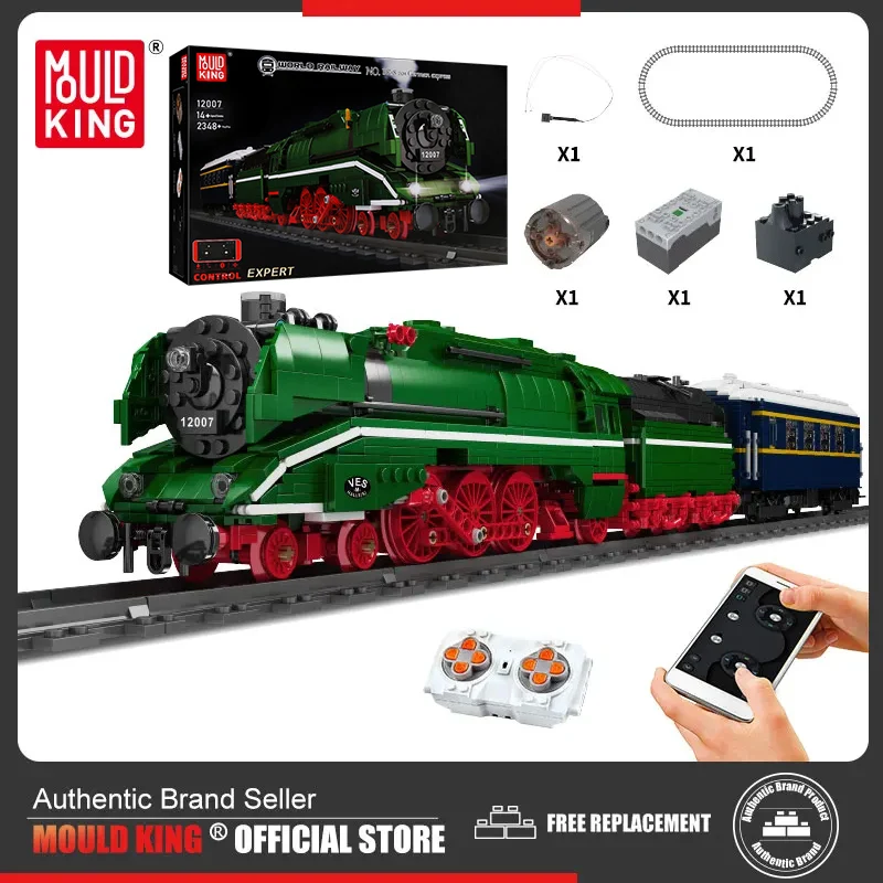 MOULD KING 12007 Remote Control Train The Motorized BR18 201 German Express Train Model Bricks Building Blocks Kid Birthday Gift