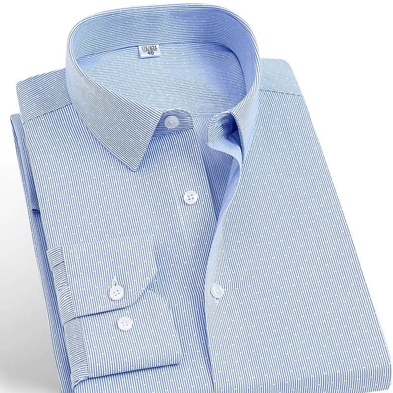 

Blue Plaid Shirt Men's Long Sleeve DP Non-ironing Pure Cotton Business Leisure Professional Youth Formal Men's Shirt