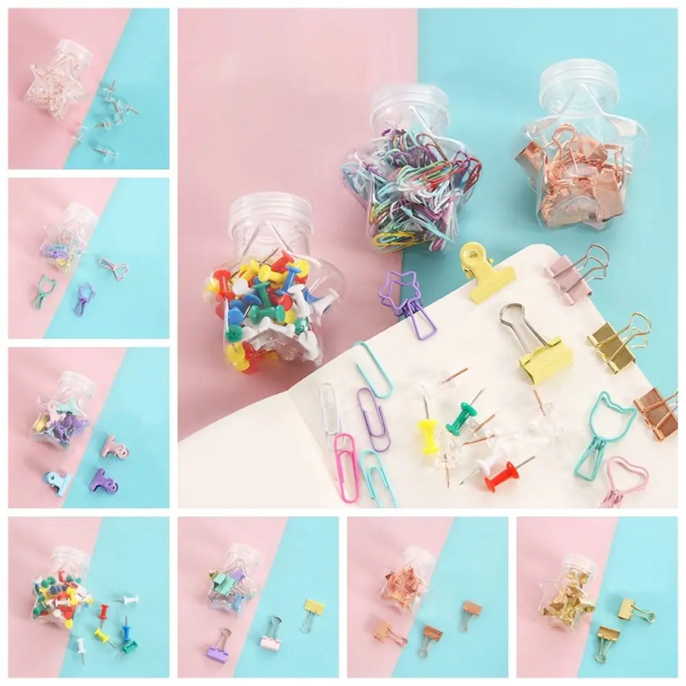 

Binding Supplies Clear Binder Clips Foldback Clip Long Tail Clip Thumbtack Binder Metal Stationery Push Pins Paper Clip