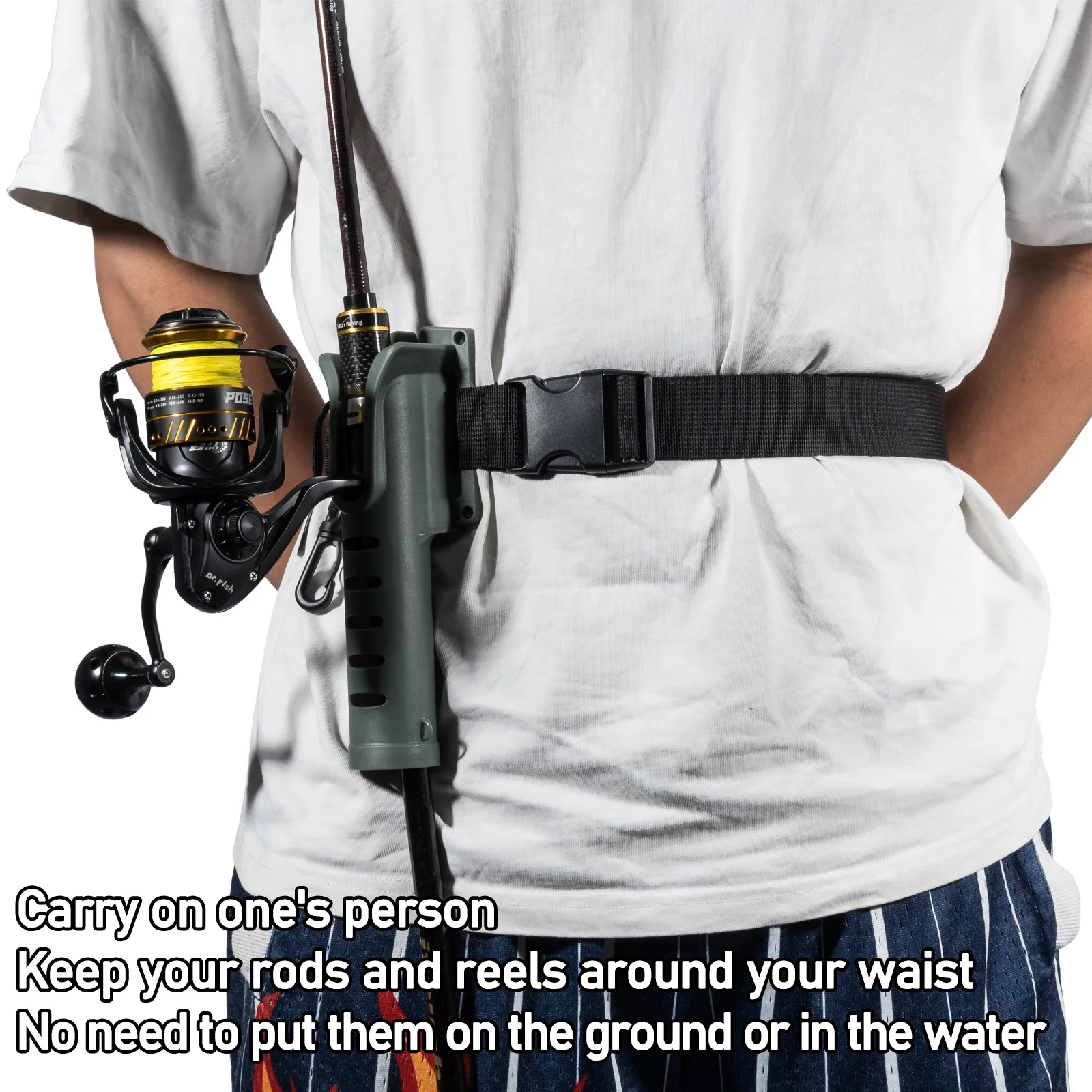 Fishing Wader Belt Adjustable Wading Belt Fishing Rod Holder for