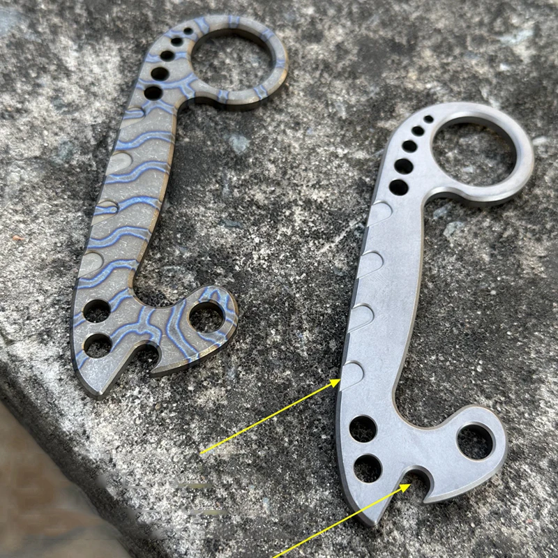 Edc-チタン合金製の装飾的なキーリング,アウトドア用の吊り下げ